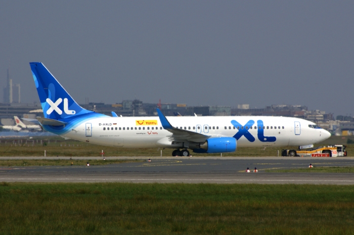 Flugzeugtyp: B737-800, Fluggesellschaft: XL German Airlines GmbH (9E/GXL), Kennzeichen: D-AXLD, Flughafen: Frankfurt am Main, Datum: 29.April 2007, Bild: Steffen Remmel